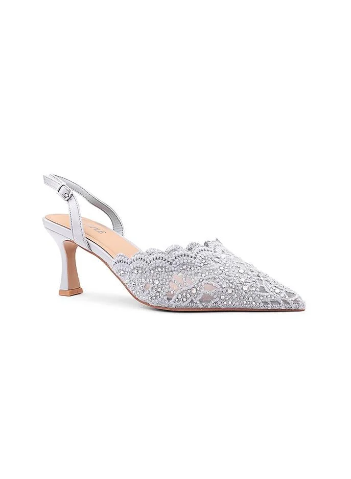 كابلي كعب نسائي مدبب بحزام خلفي